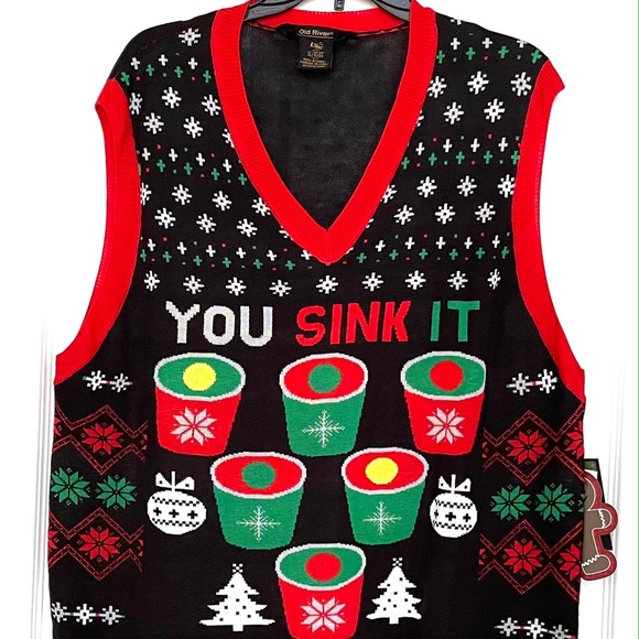 Old River Other - Knitted vest " You sink it I drink it "     NEW ITEM